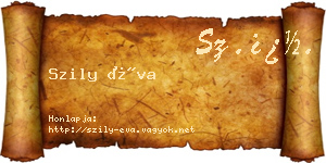 Szily Éva névjegykártya
