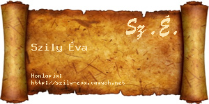 Szily Éva névjegykártya